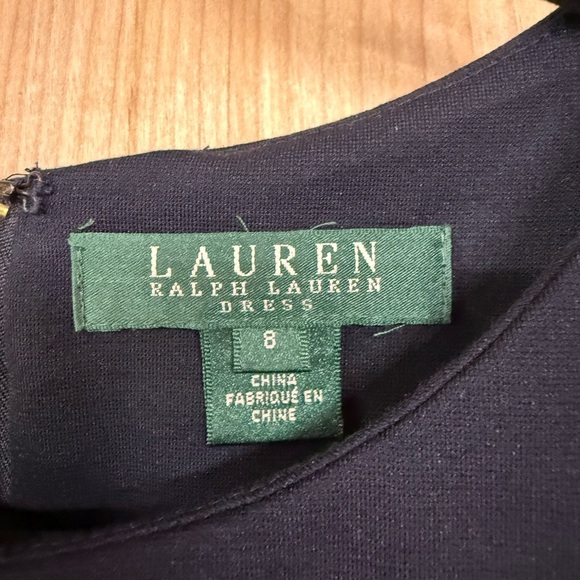 LAUREN RALPH LAUREN SLEEVELESS SLIM FIT PONTE SHEATH DRESS NAVY BLUE SIZE 8 - Picture 2 of 9